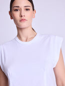 Corset Round Neck Tshirt - White