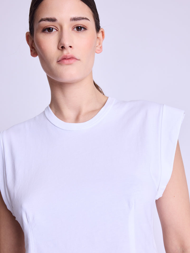 Corset Round Neck Tshirt - White