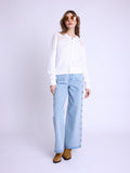 Cardigan Ml Col Rd Frange - Off-White