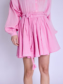 Short Skirt with Braided Belt - Sweet-Pink