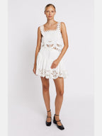 Jupe Courte Bas Brode - White