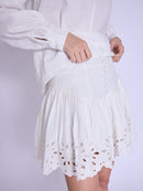 Brode Bottom Short Skirt - White