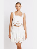 Jupe Courte Bas Brode - White