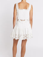 Jupe Courte Bas Brode - White
