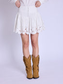 Brode Bottom Short Skirt - White