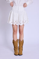 Brode Bottom Short Skirt - White