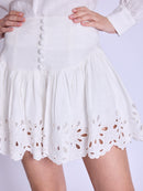 Brode Bottom Short Skirt - White