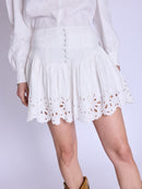 Brode Bottom Short Skirt - White