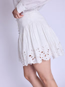 Brode Bottom Short Skirt - White