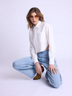 Berenice - Pantalón Flare Grandes Tachuelas Cote - Denim-Blue