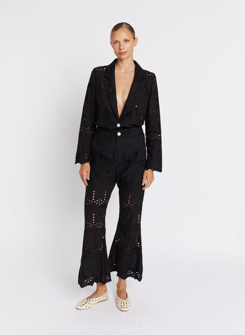 Pantalon Broderie Anglaise - Black