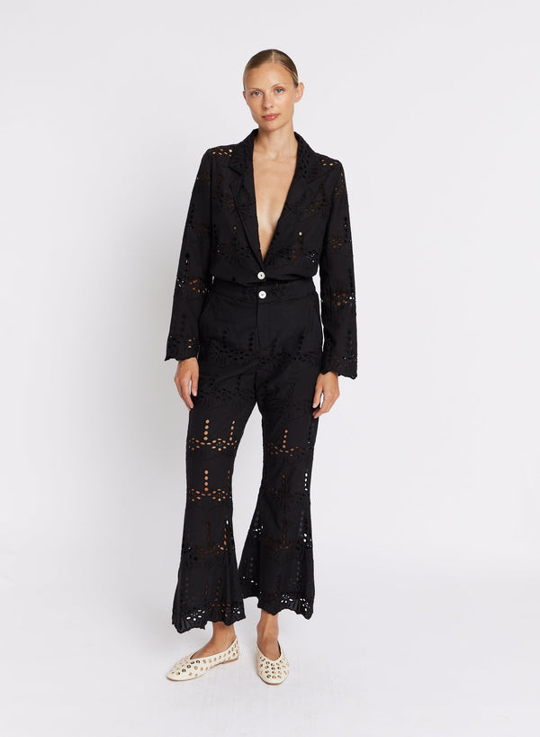 Berenice - Broderie Anglaise Trousers - Black