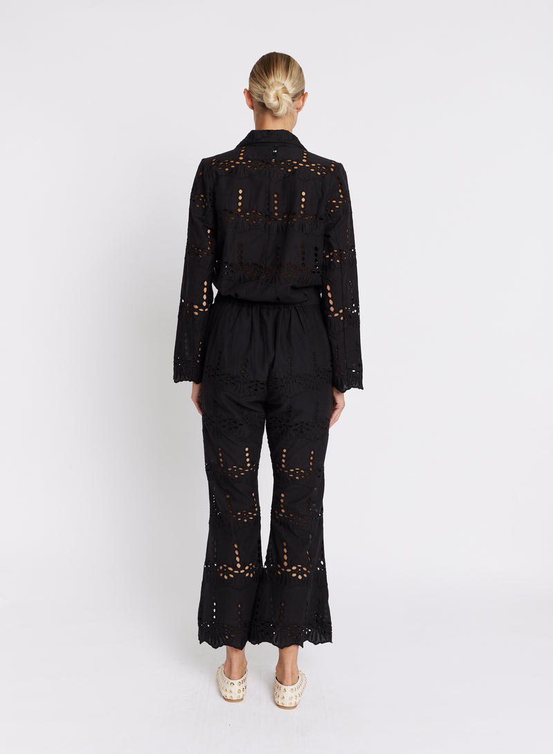 Broderie Anglaise Trousers - Black