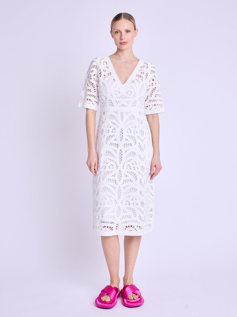 Long Macrame Dress - Off-White