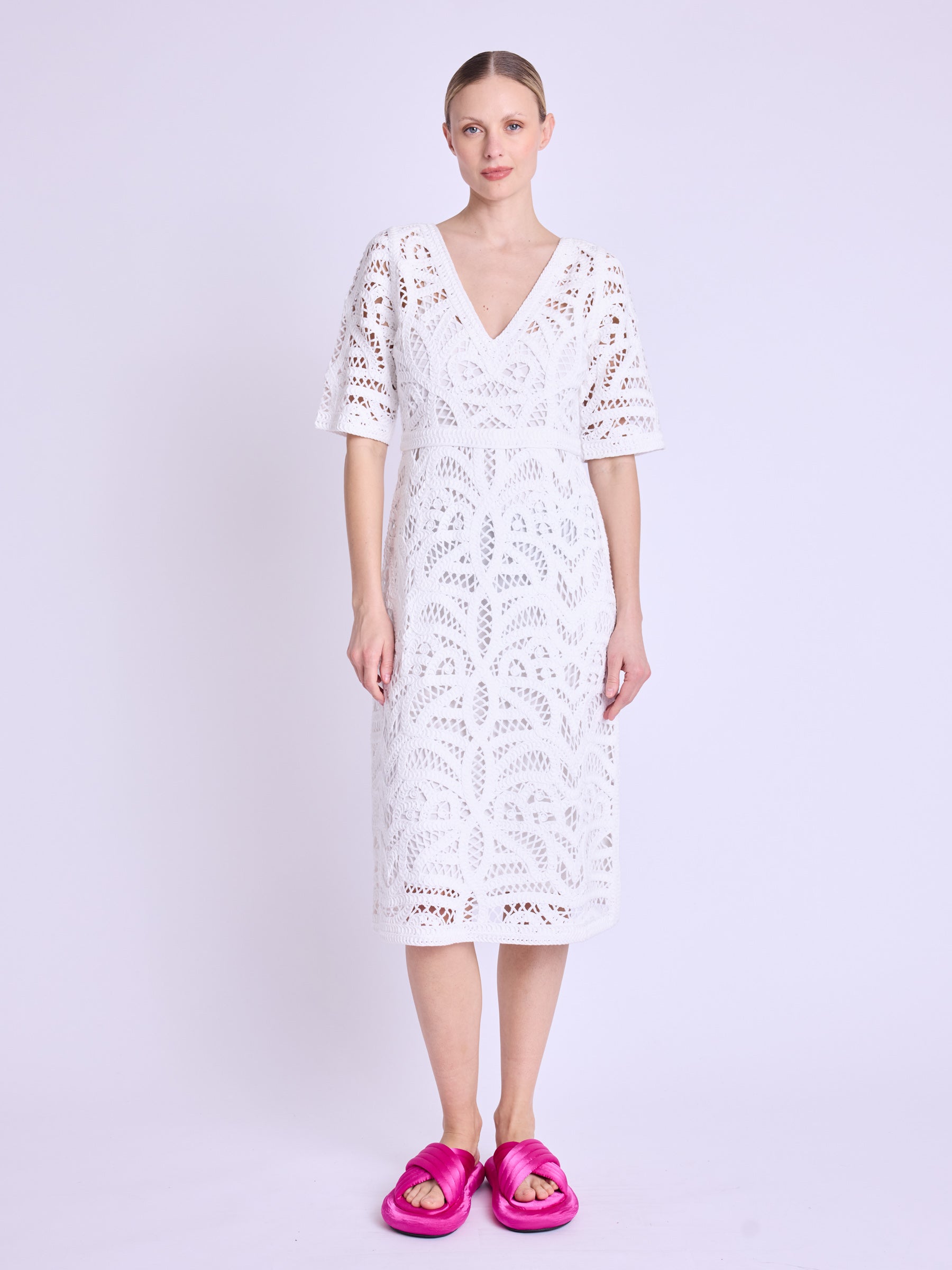 Berenice - Vestido Largo Macramé - Off-White