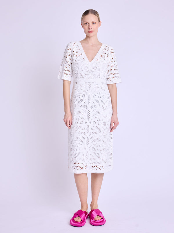 Berenice - Vestido Largo Macramé - Off-White