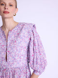 Berenice - Vestido Largo Acolchado Del - Pink-Liberty-Print
