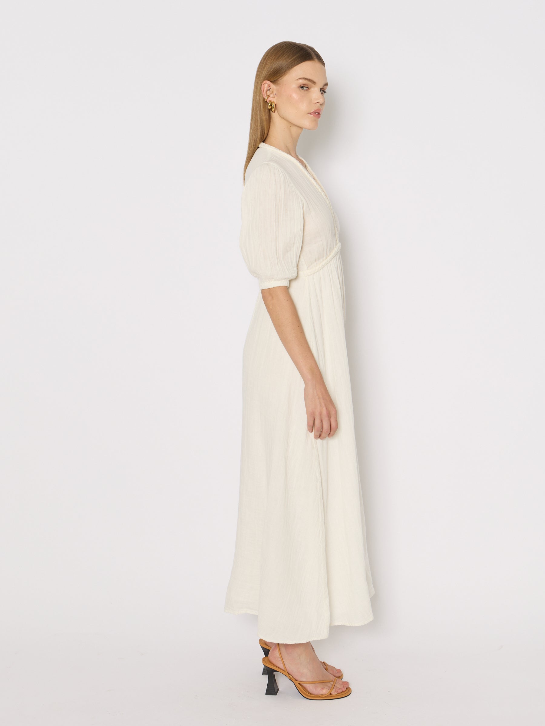 Berenice - Vestido Largo con Trenzas - Off-White