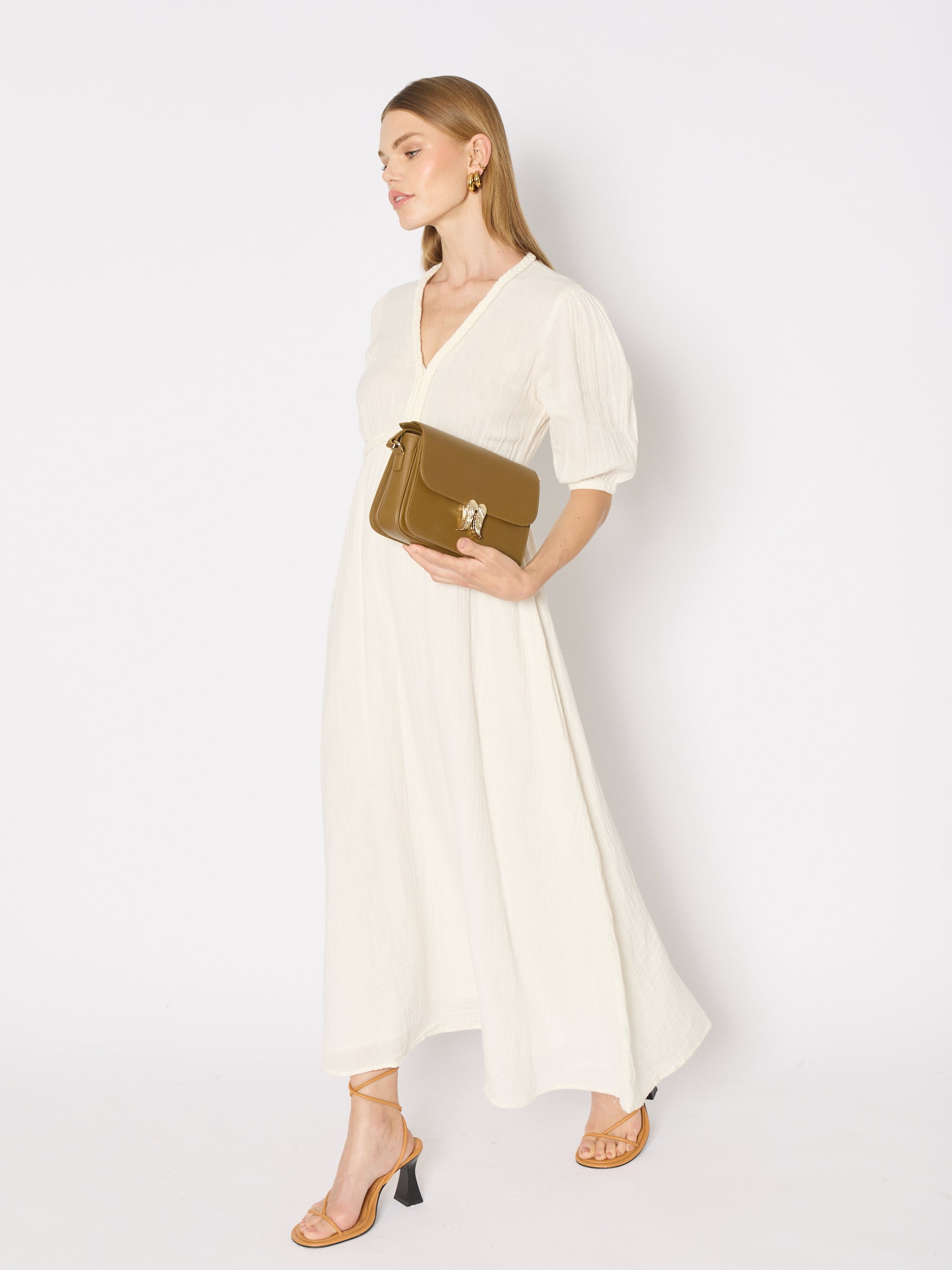 Berenice - Vestido Largo con Trenzas - Off-White