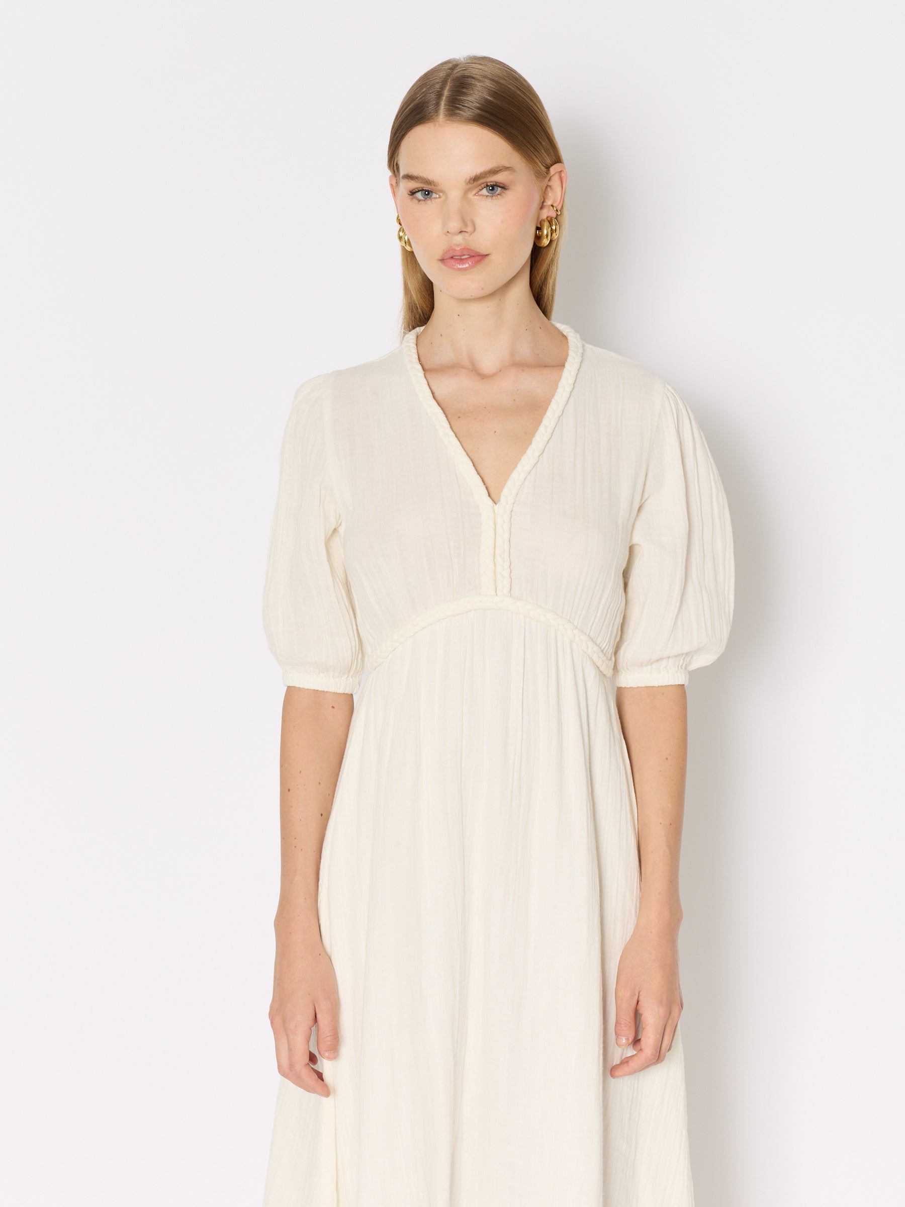 Berenice - Vestido Largo con Trenzas - Off-White