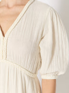 Berenice - Vestido Largo con Trenzas - Off-White
