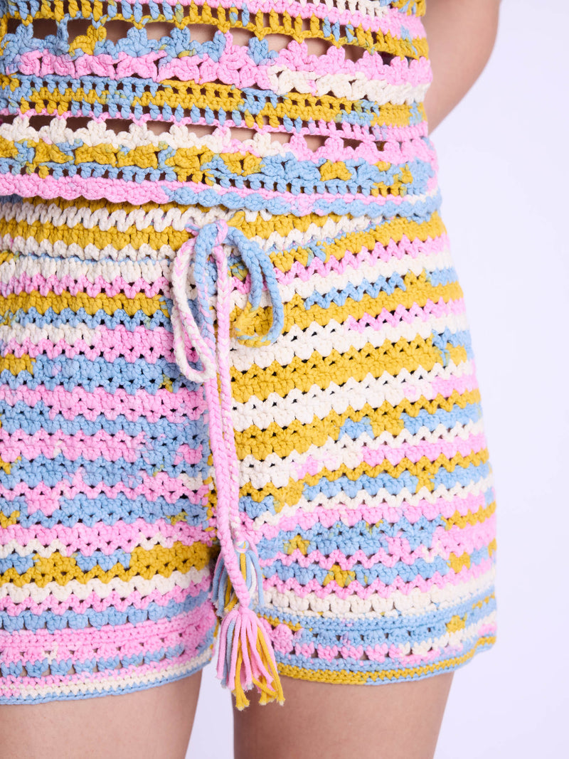 Crochet Shorts - Blue-Indigo