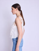 Top With Butterfly Embroidery - Off-White
