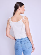 Top Avec Broderie Papillon - Off-White