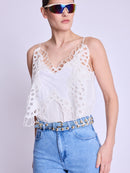 Top With Butterfly Embroidery - Off-White