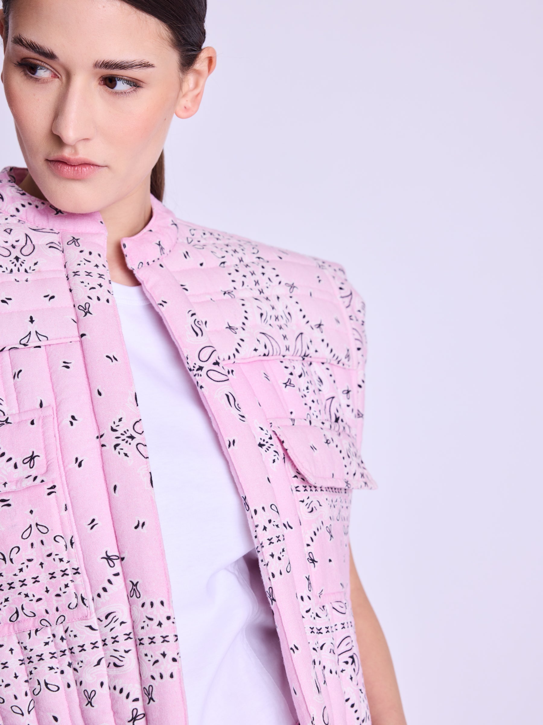 Berenice - Veste Forme Carre - Pink-Bandana-Print