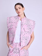 Berenice - Veste Forme Carre - Pink-Bandana-Print