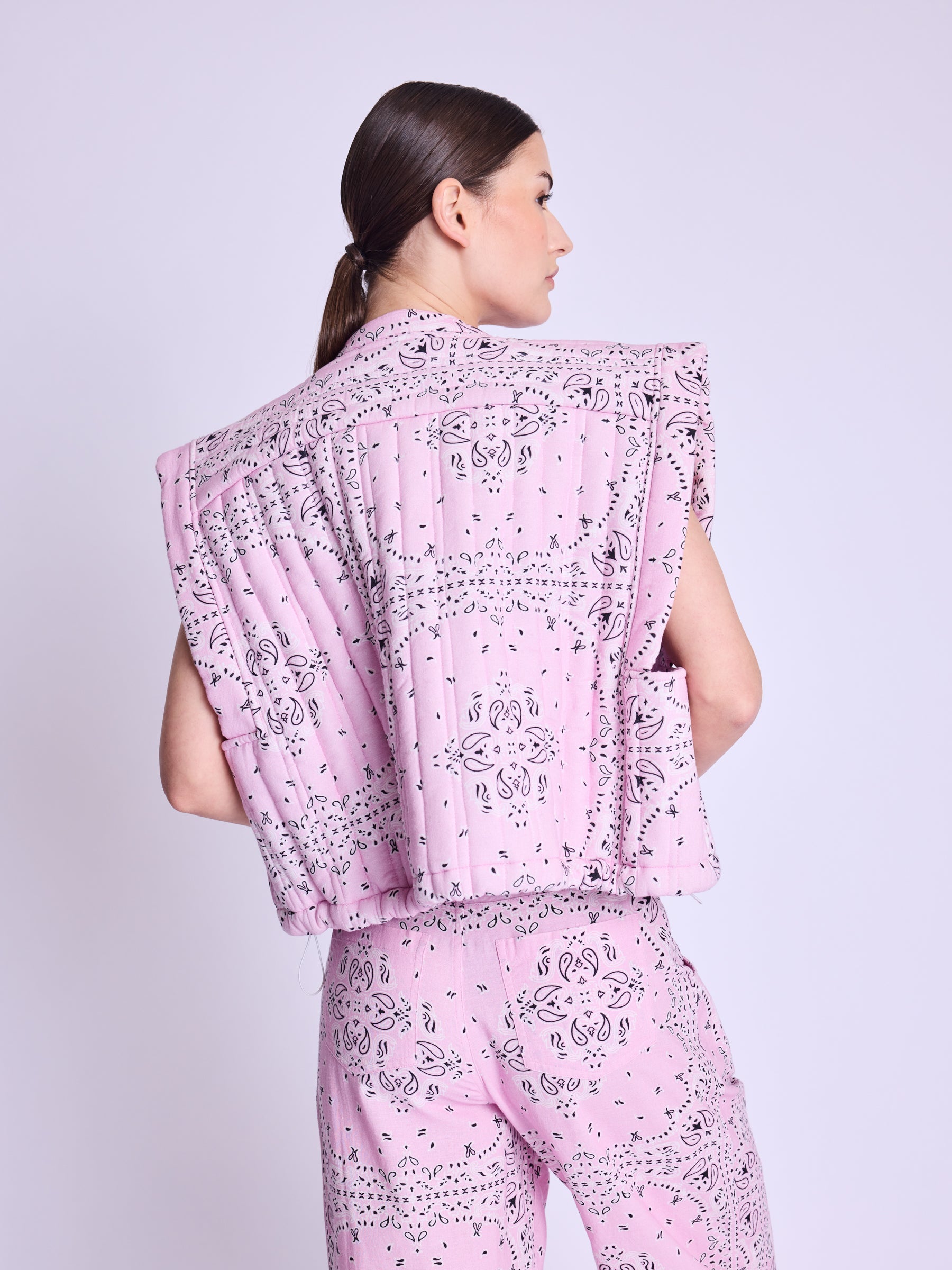 Berenice - Veste Forme Carre - Pink-Bandana-Print