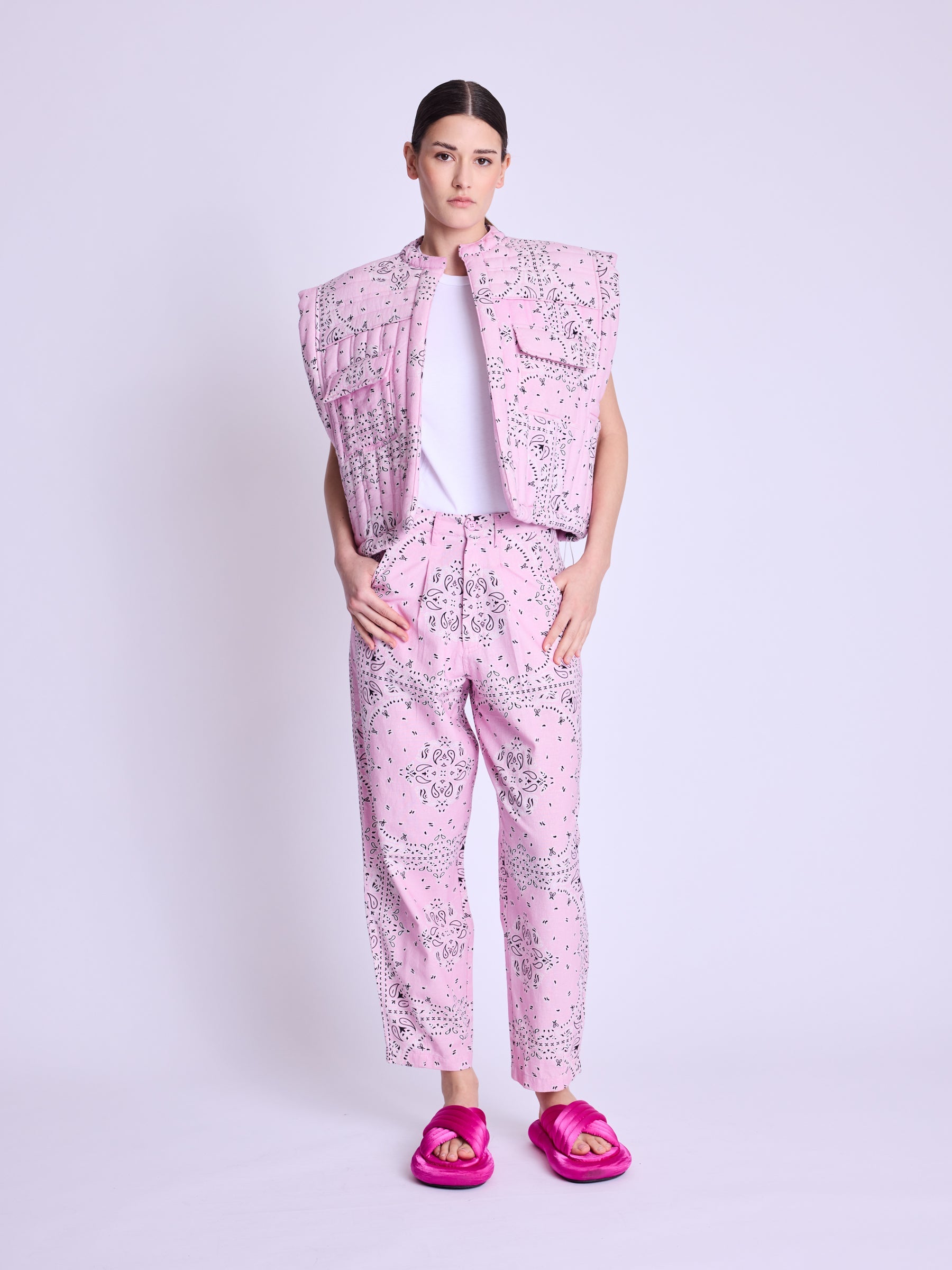 Berenice - Veste Forme Carre - Pink-Bandana-Print