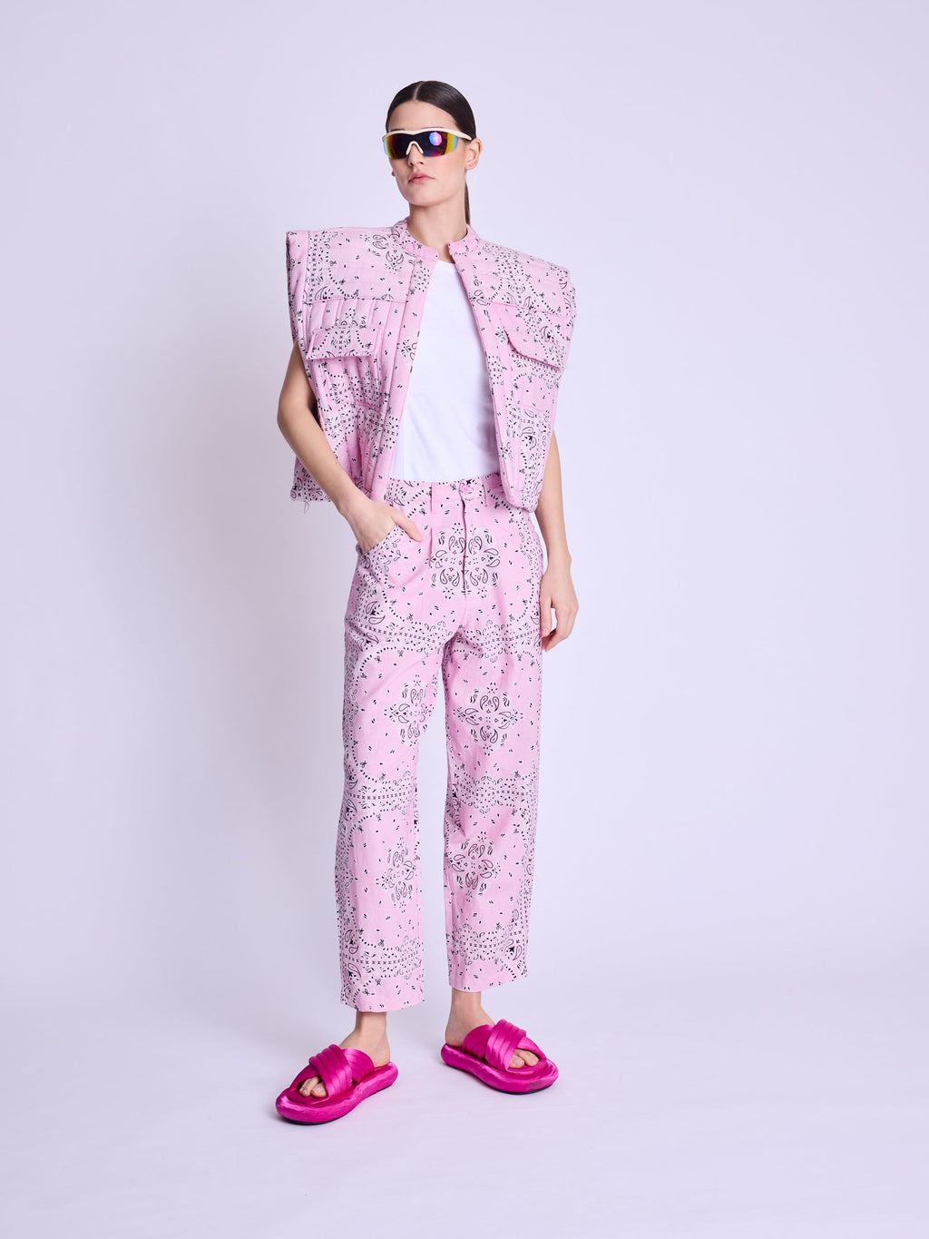 Berenice - Veste Forme Carre - Pink-Bandana-Print