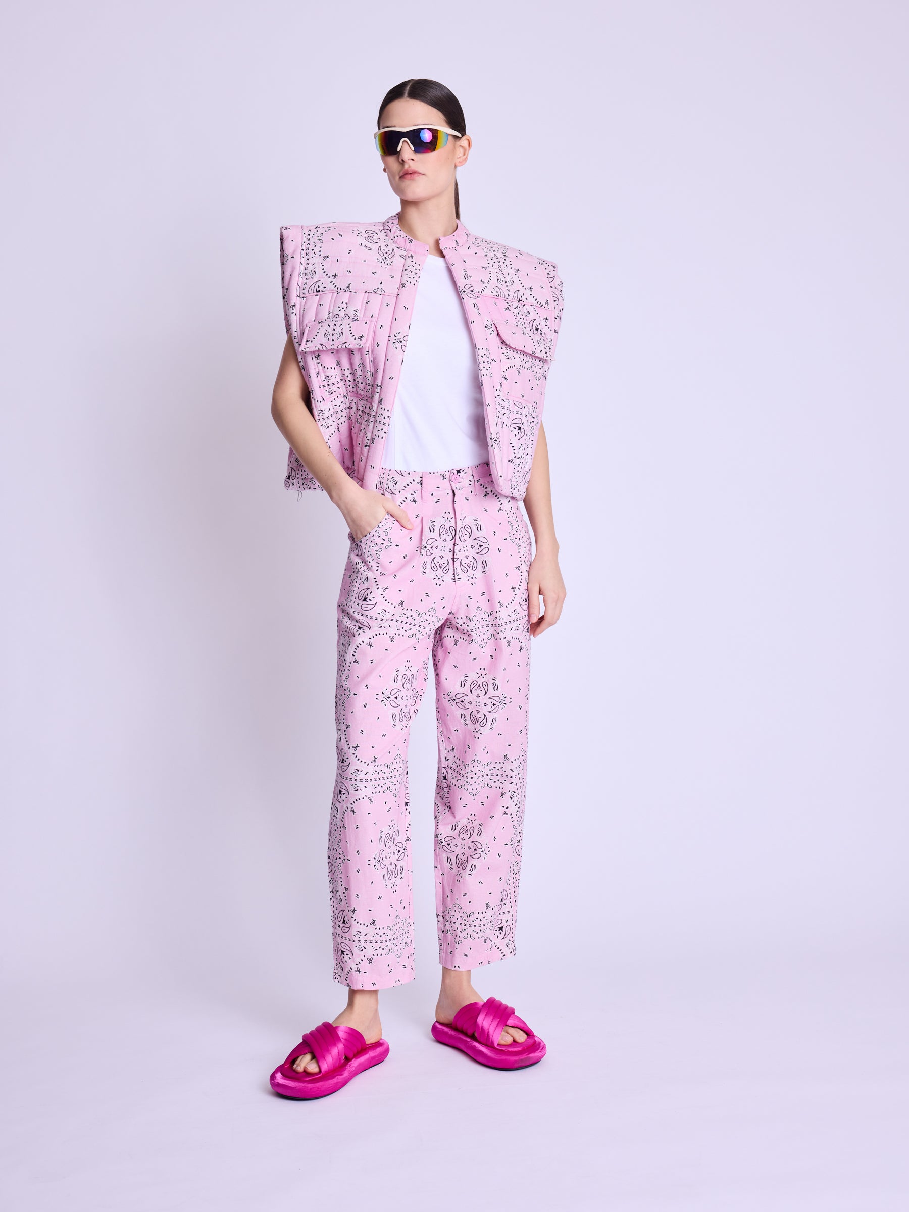 Berenice - Veste Forme Carre - Pink-Bandana-Print