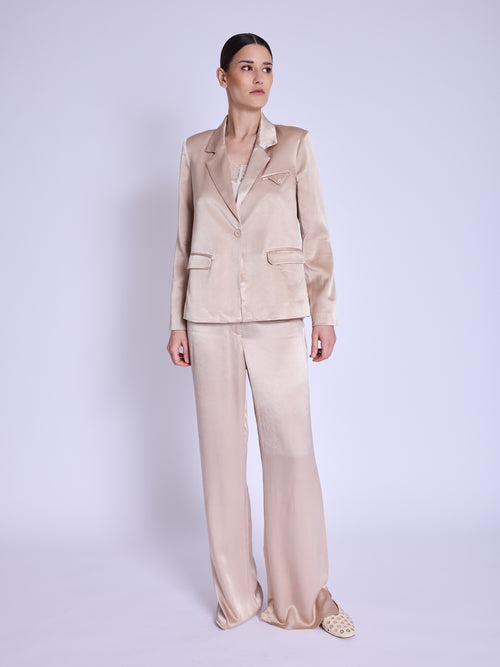 Veste Tailleur Satinee - Camel