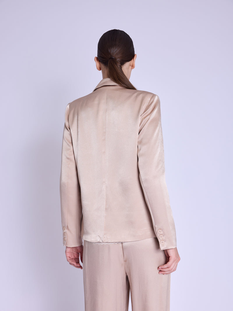 Satinee Suit Jacket - Camel