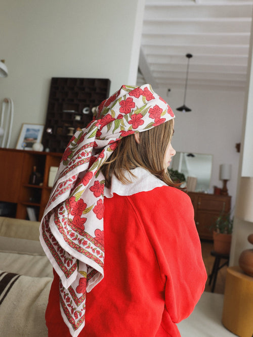 Foulard Adulte Jaipur Grenat 100 Cm