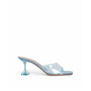 Mules - Amina Muaddi Lupita Glass Pvc Denim - Blue