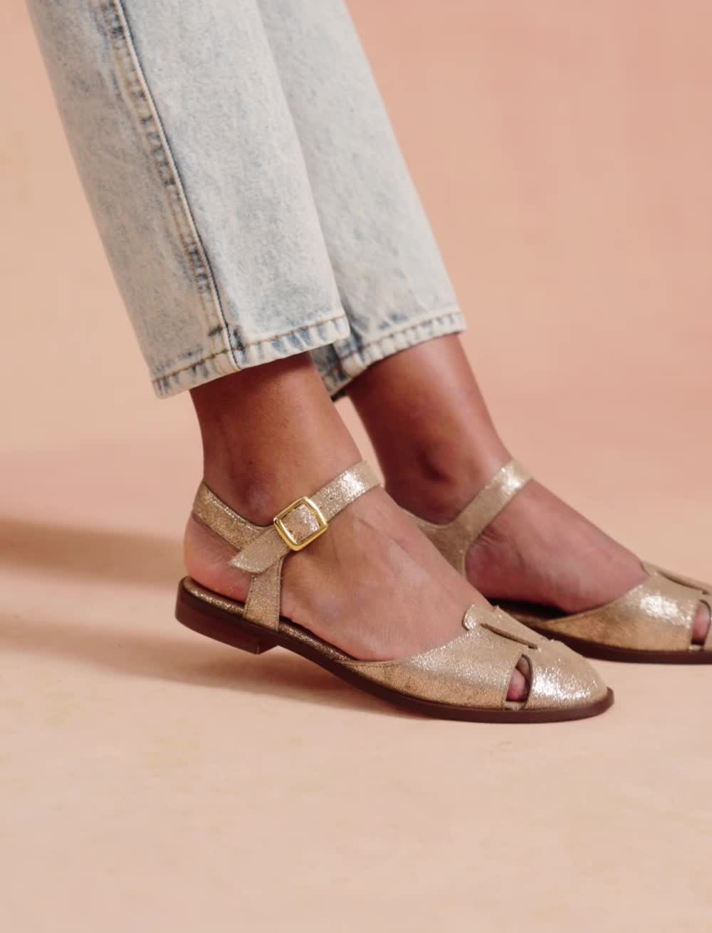 Sandalias Planas Amandine - Dorado - Mujer