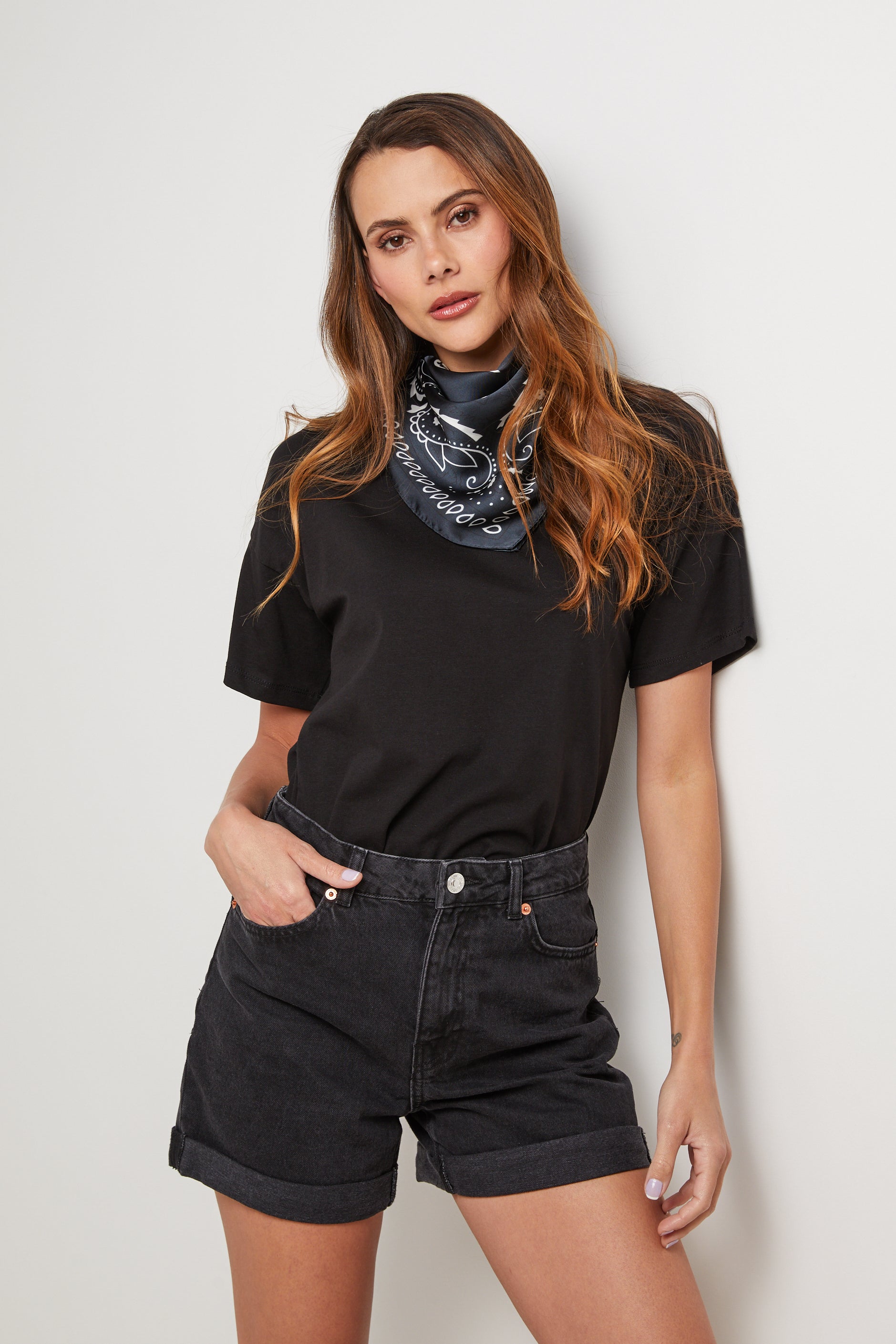 Top tipo bufanda - Negro - Mujer