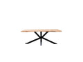 Twist Dining Table - Solid Acacia Wood and Black Metal Legs