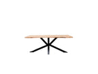 Twist Dining Table - Solid Acacia Wood and Black Metal Legs