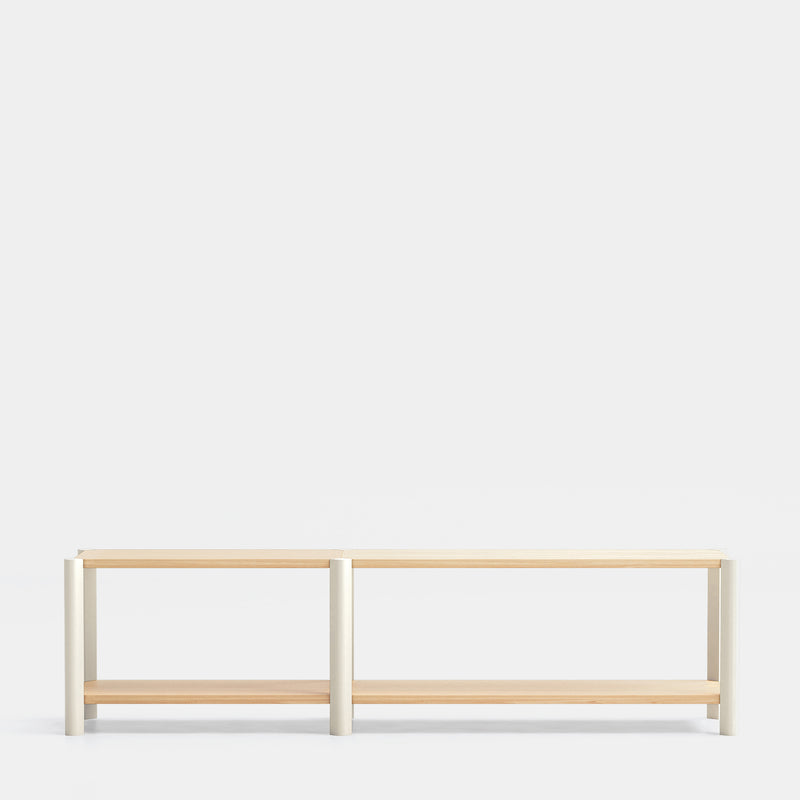 Bona - Étagère 200 Cm 2 Étagères - Chêne & Crème