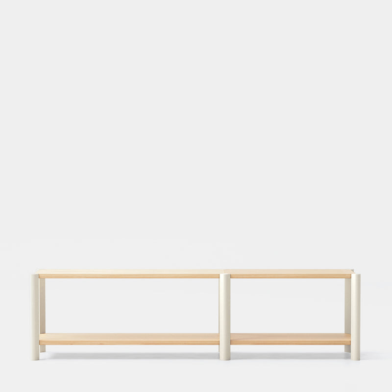 Bona - Étagère 200 Cm 2 Étagères - Chêne & Crème