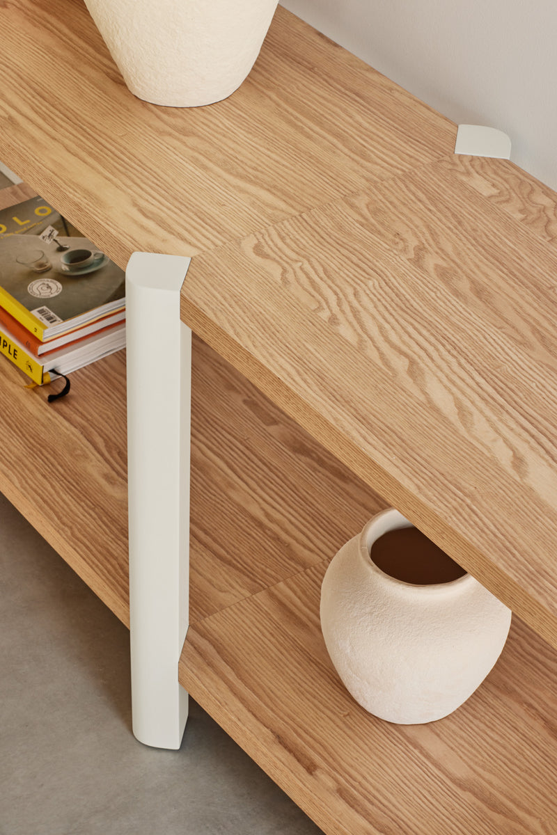 Bona - Étagère 200 Cm 2 Étagères - Chêne & Crème