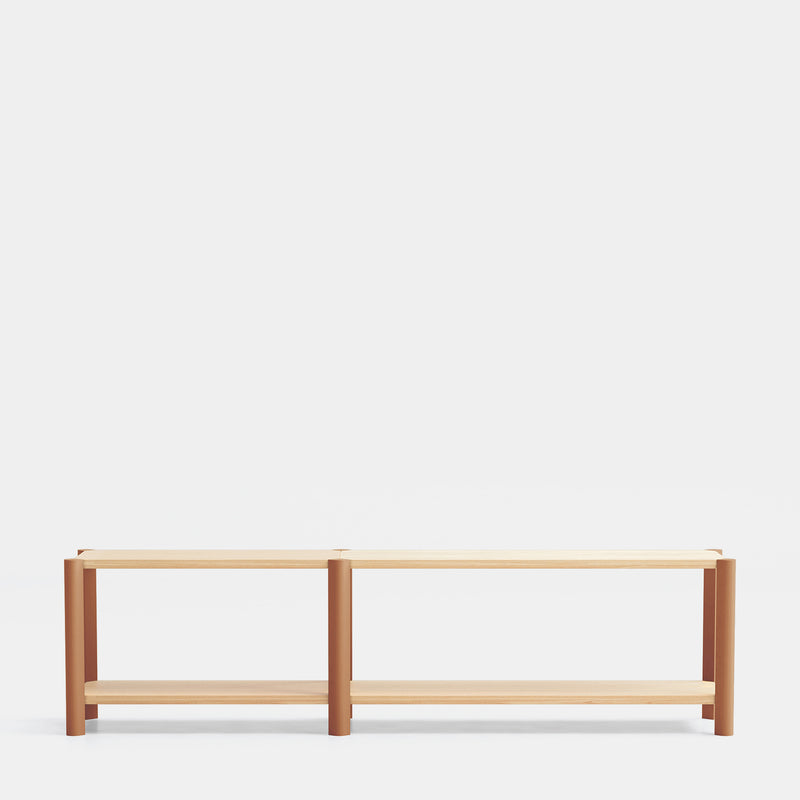 Bona - Étagère 200 Cm 2 Étagères - Chêne & Argile