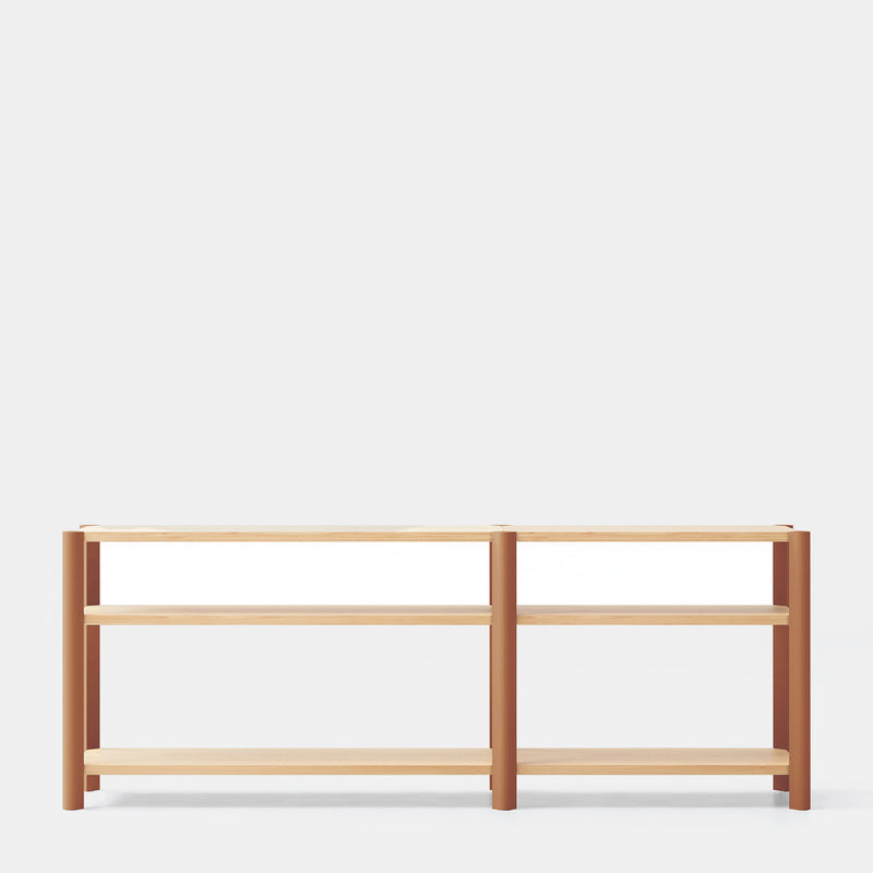 Bona - Étagère 200 Cm 3 Étagères - Chêne & Argile