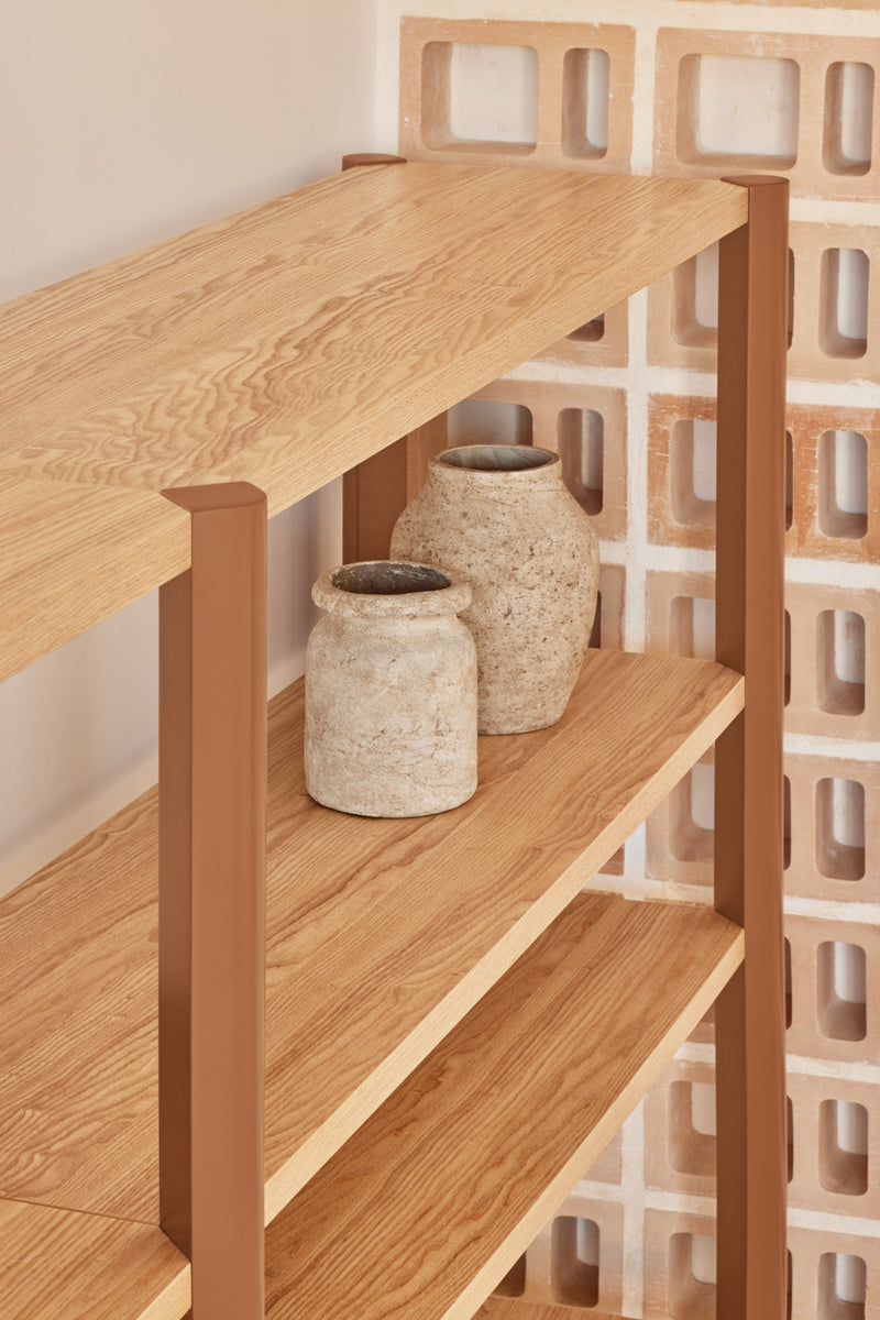 Bona - Étagère 200 Cm 4 Étagères - Chêne & Argile