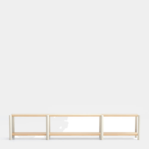 Bona - Étagère 280 Cm 2 Étagères - Chêne & Crème